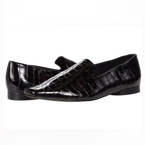 Who‎ What Wear Black Flats Croc Loafers Sz US 6